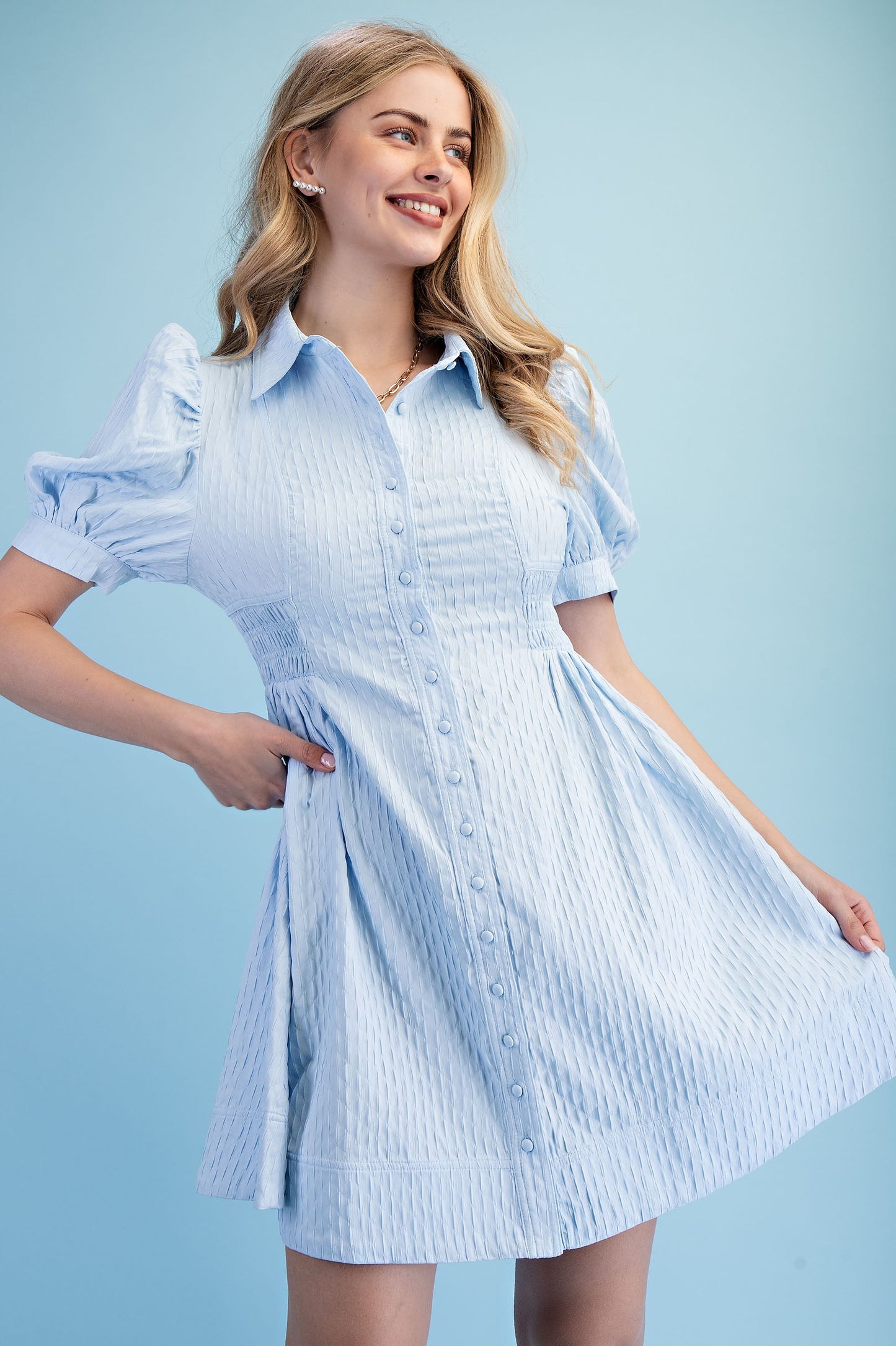 Textured Shirt Dress