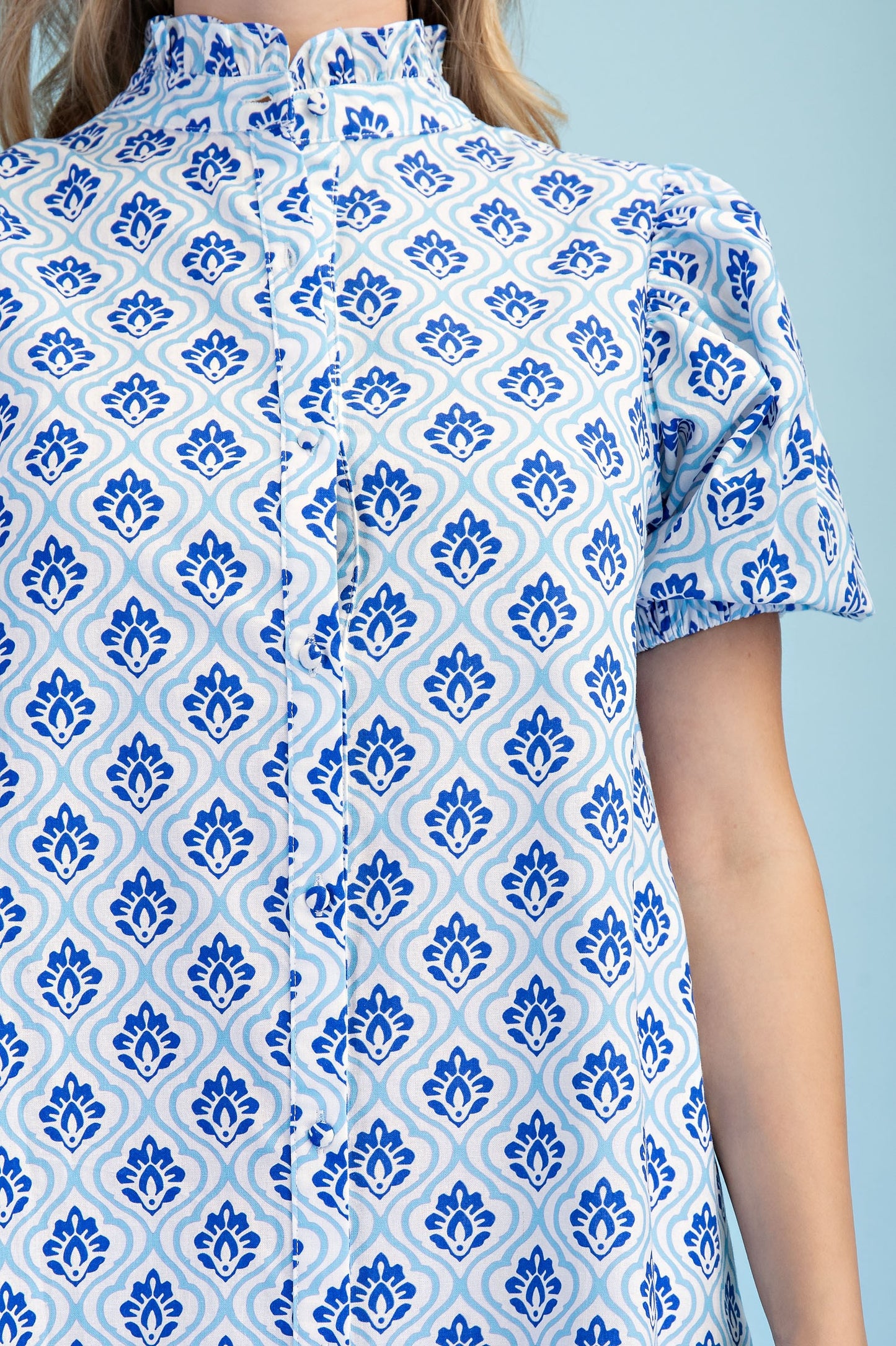 Bright Printed Button Down Midi Dress