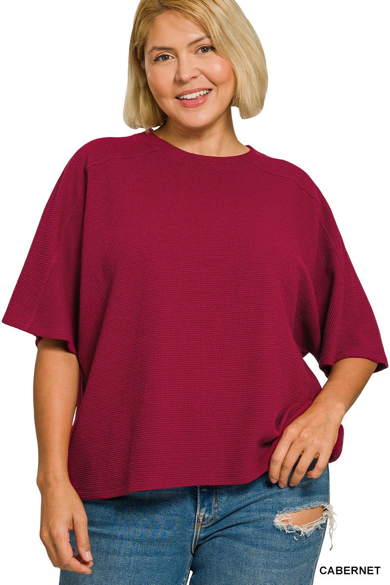 Plus Double Knit Short Sleeve Top