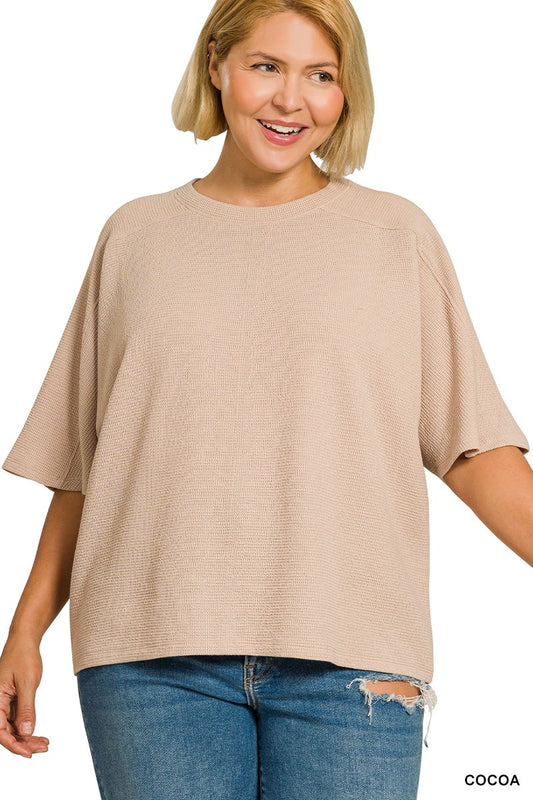 Plus Double Knit Short Sleeve Top