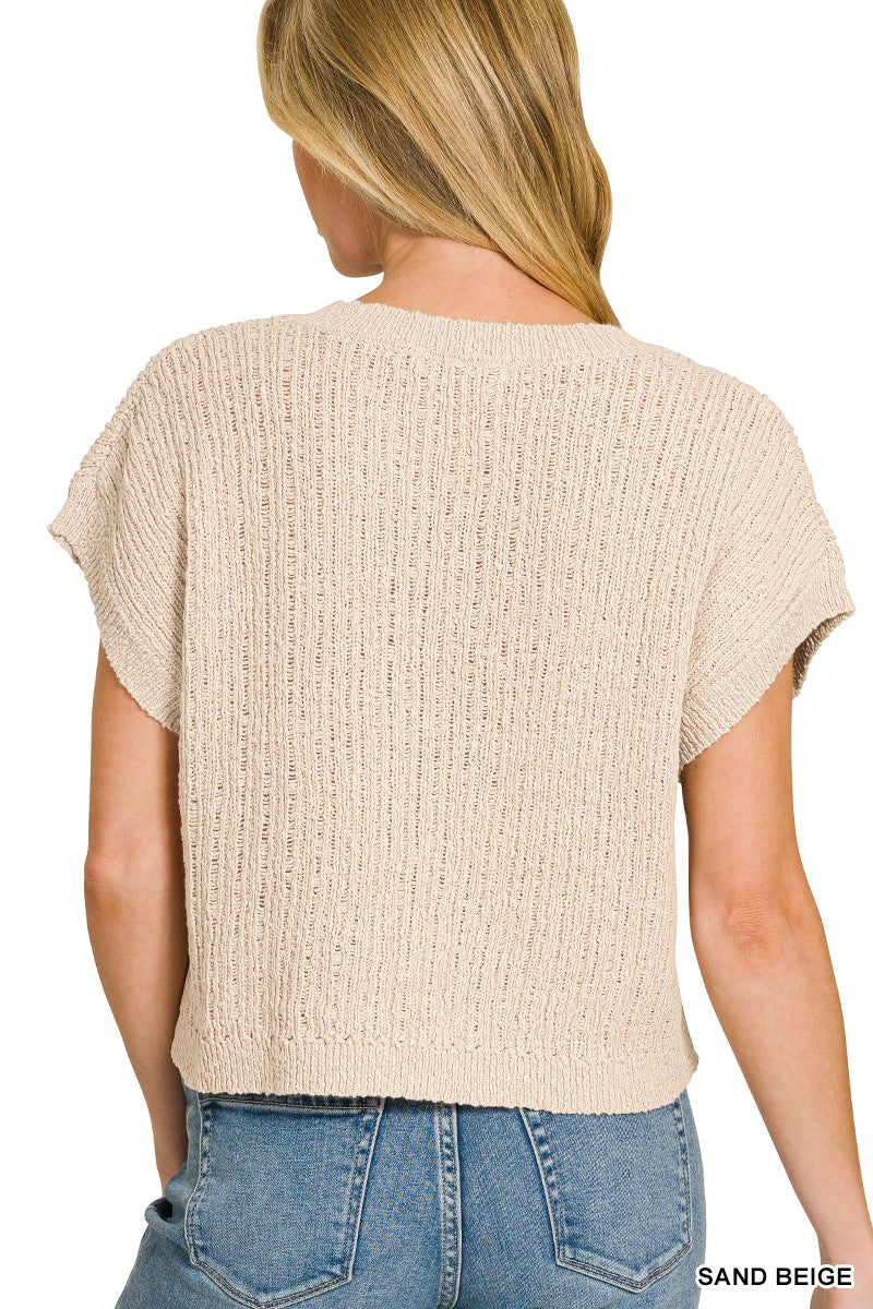 Textured Sweater Vest