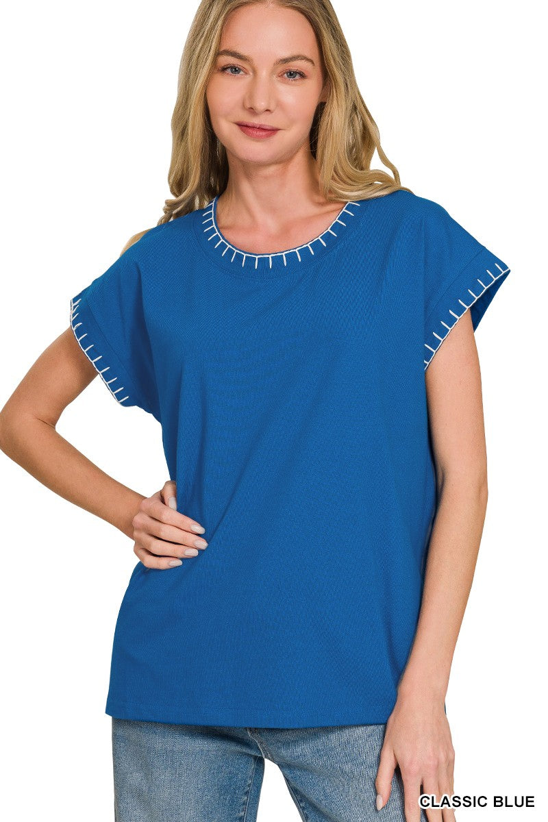 Stitch Detailed Oversize Top