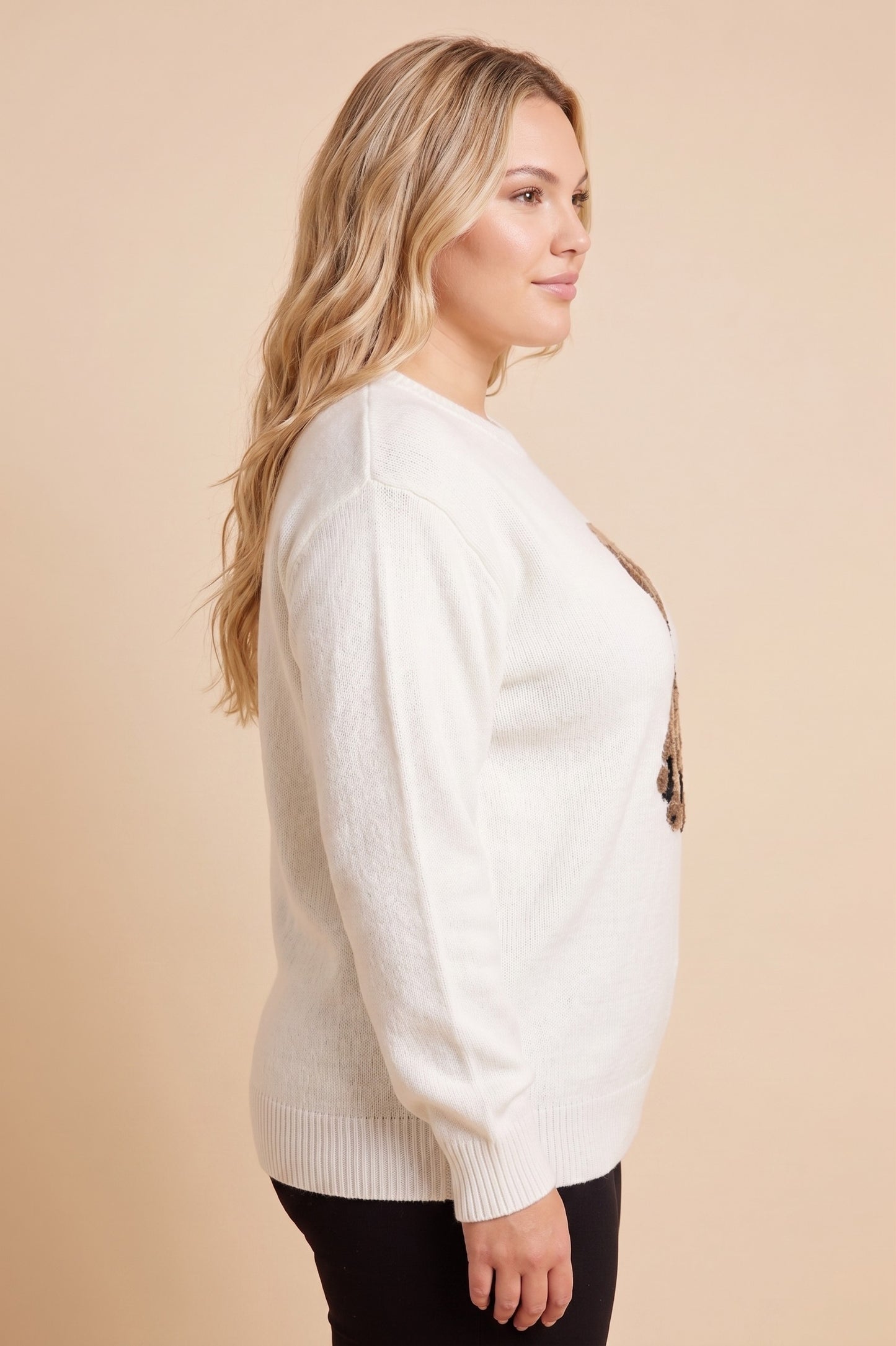 Plus Terrier Patched Sweater Top
