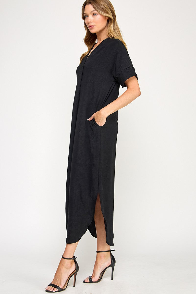 black maxi dress