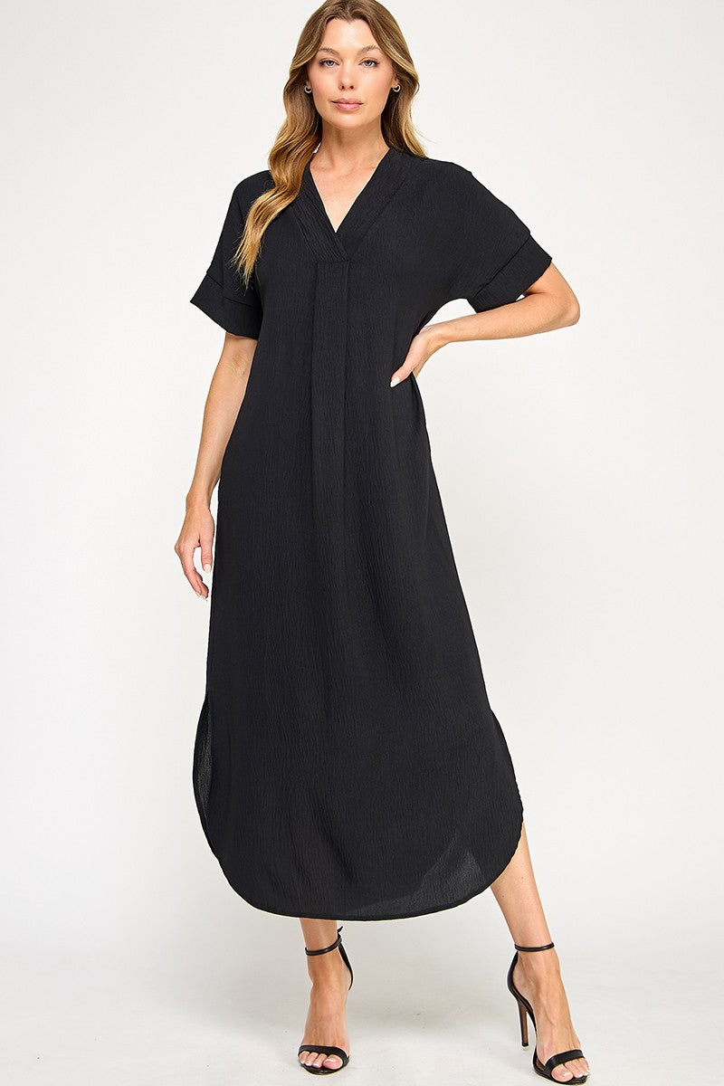 black maxi dress