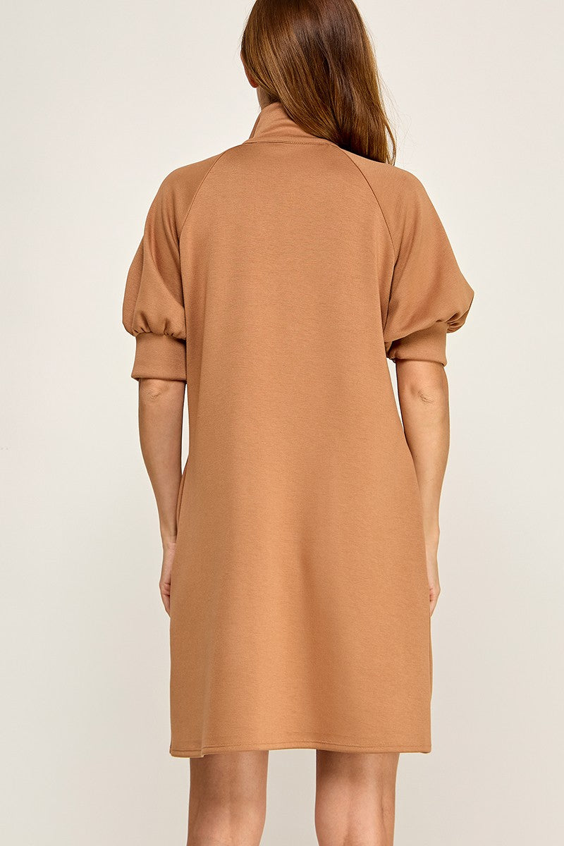 scuba quarter zip dress