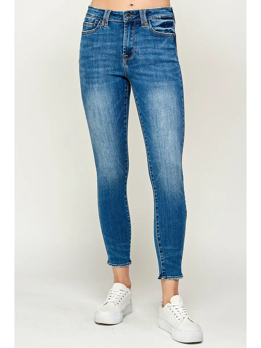 Medium Wash - Mid Rise Skinny Jeans