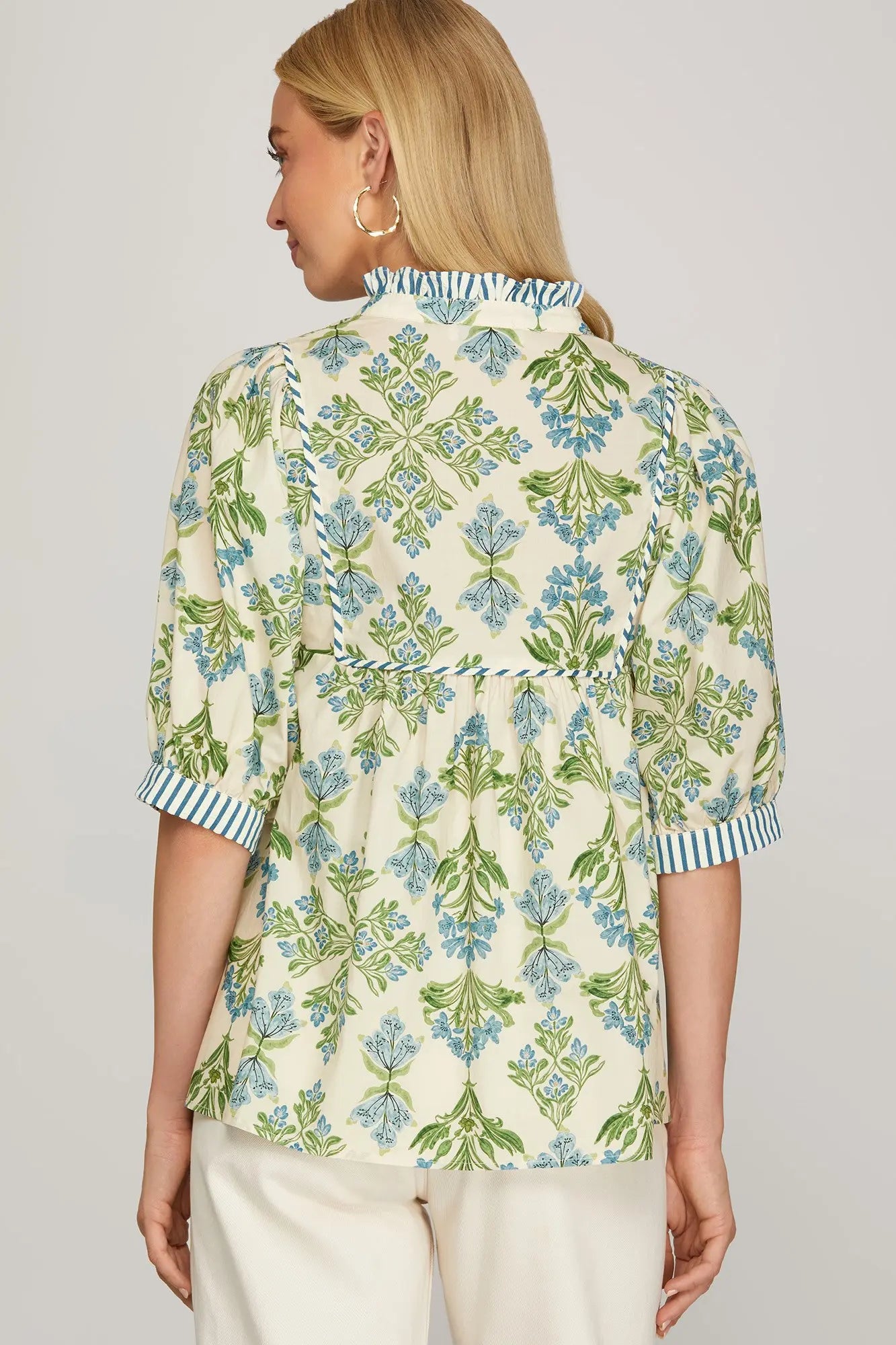 SHORT SLEEVE PRINTED TOP