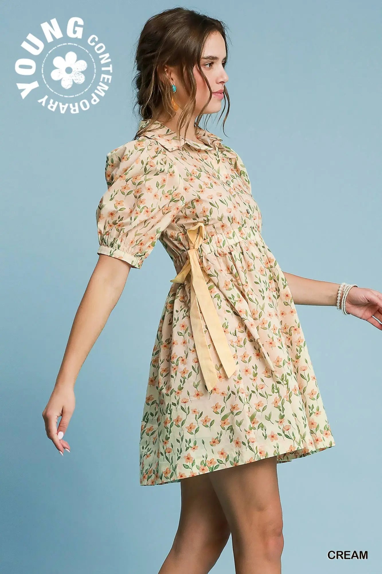 Floral Puff Sleeve Mini Dress