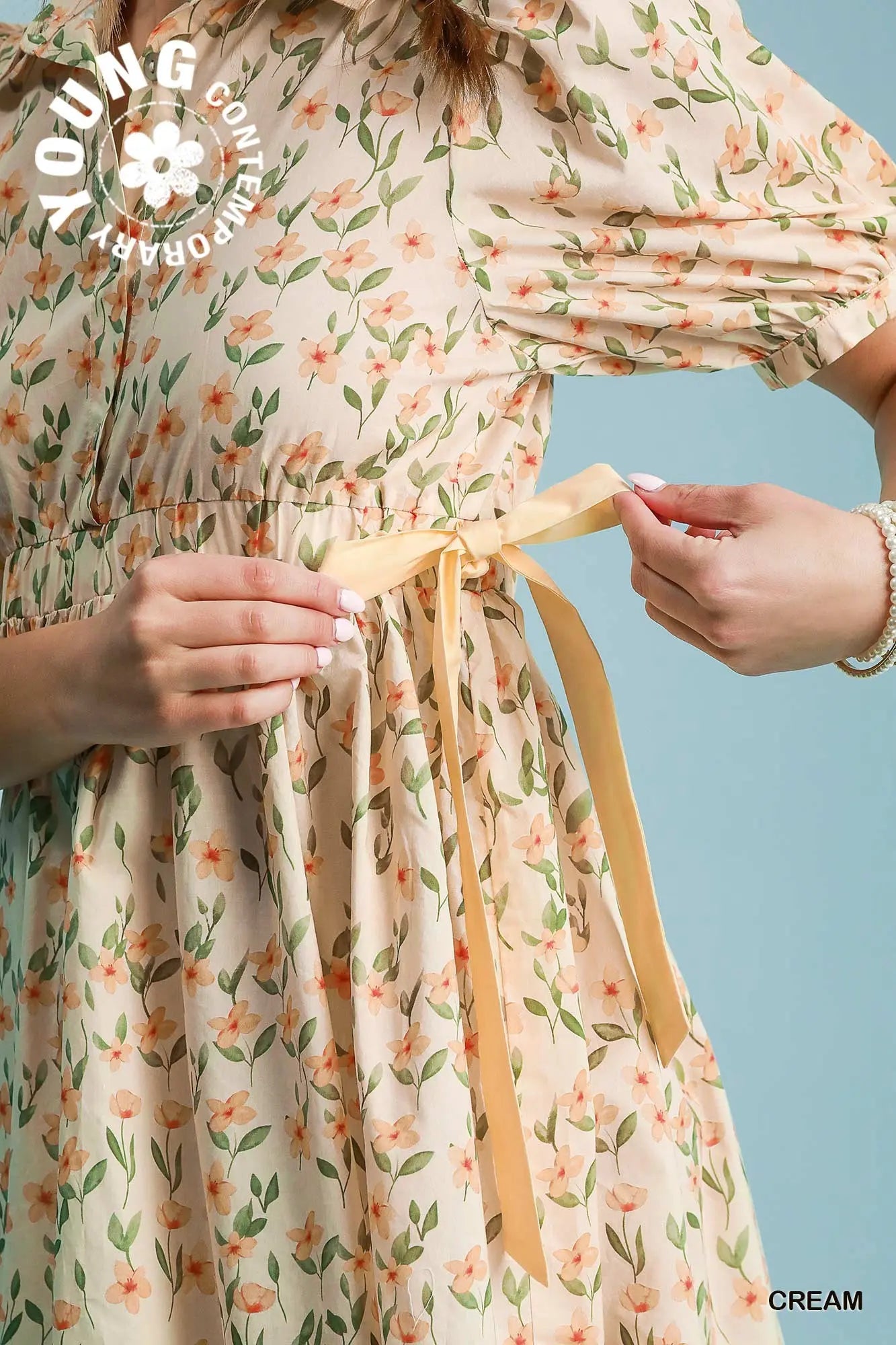 Floral Puff Sleeve Mini Dress