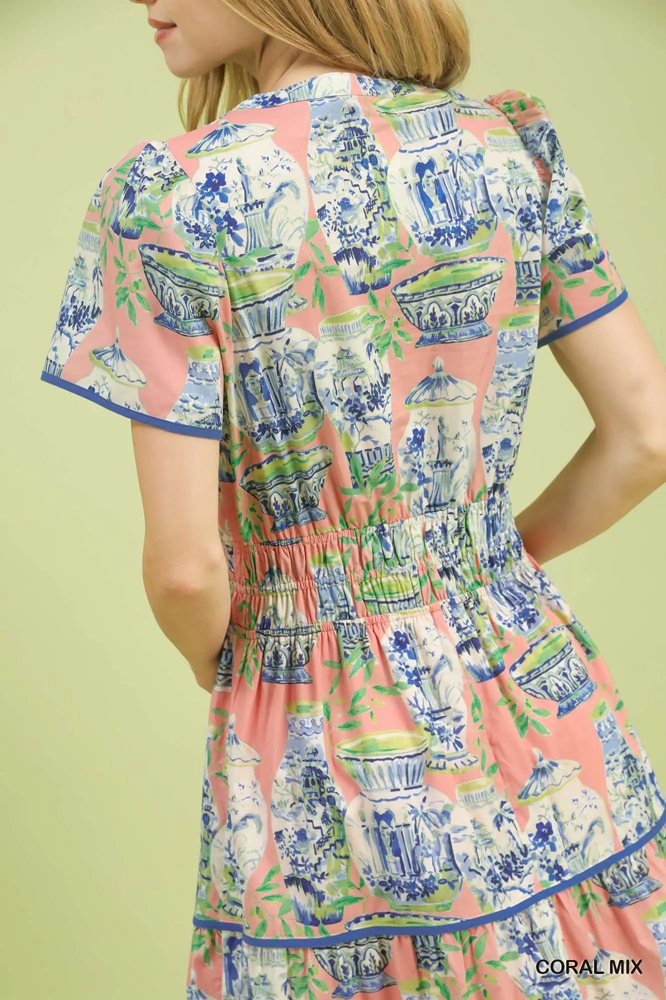 Abstract Print Tiered Midi Dress