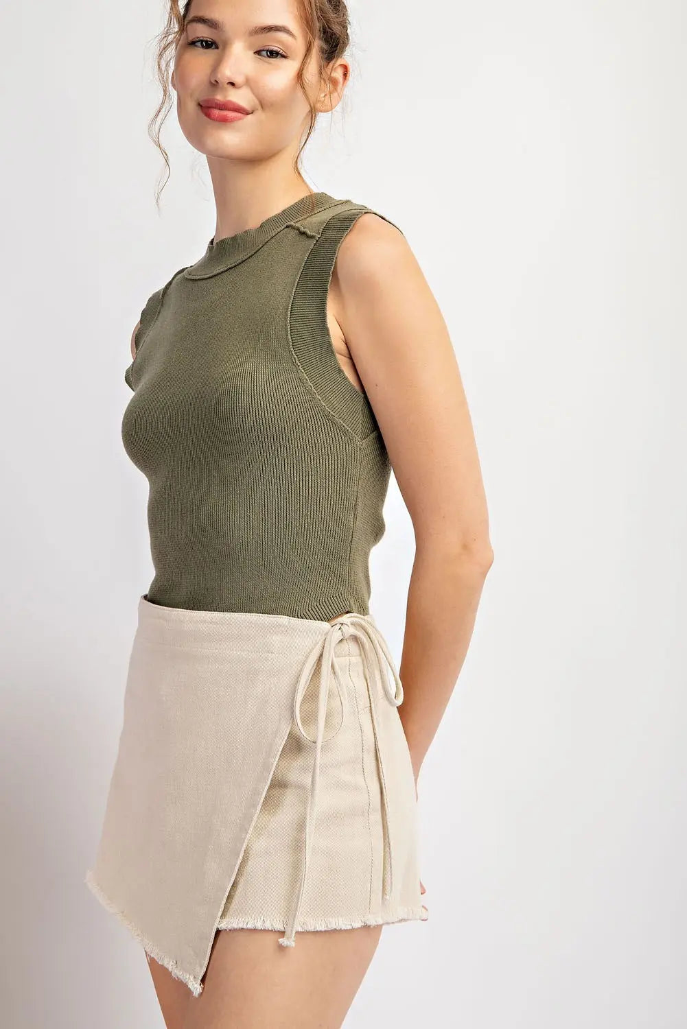 MINERAL WASHED WRAP SHORTS