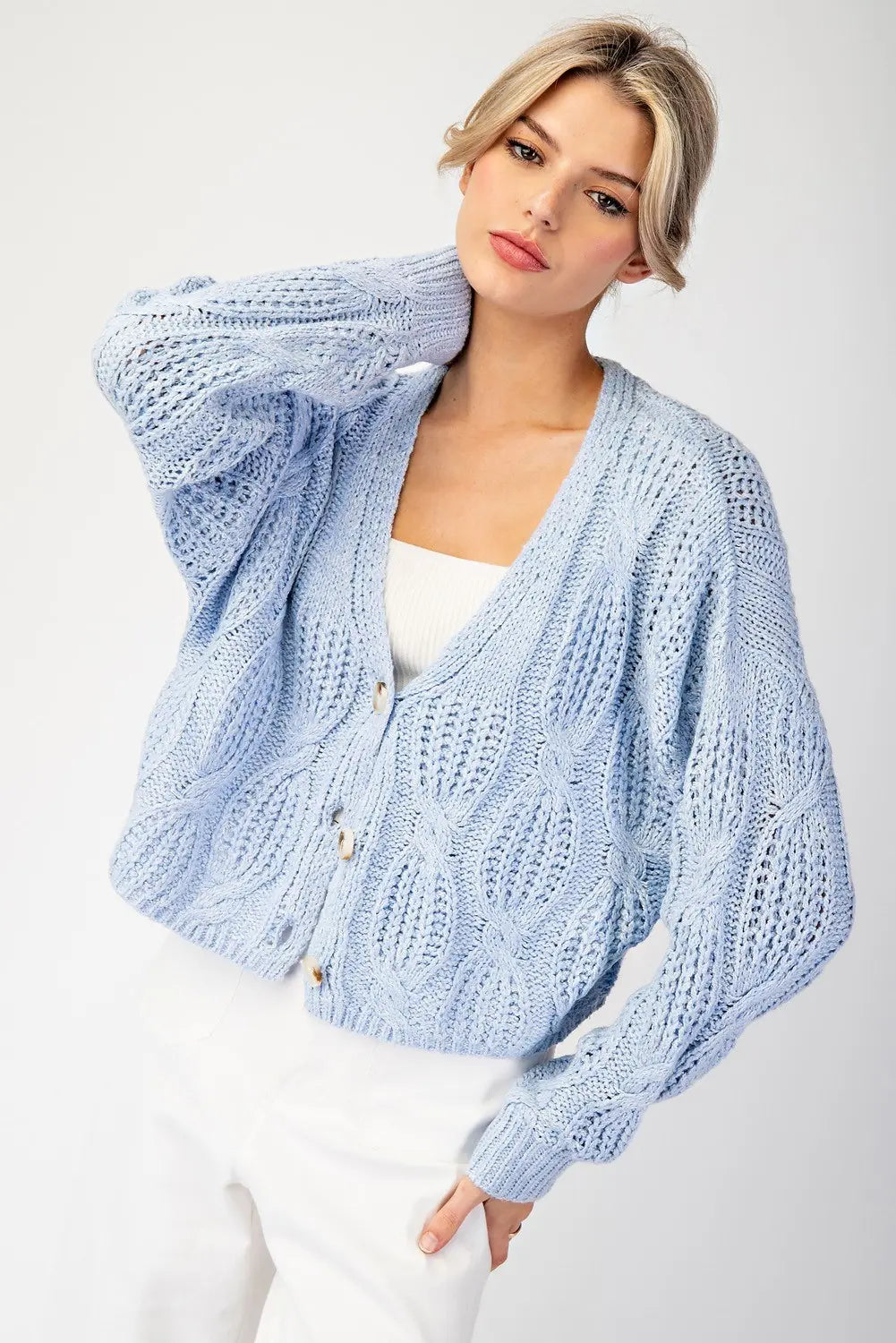 BUTTON DOWN CROCHET CARDIGAN
