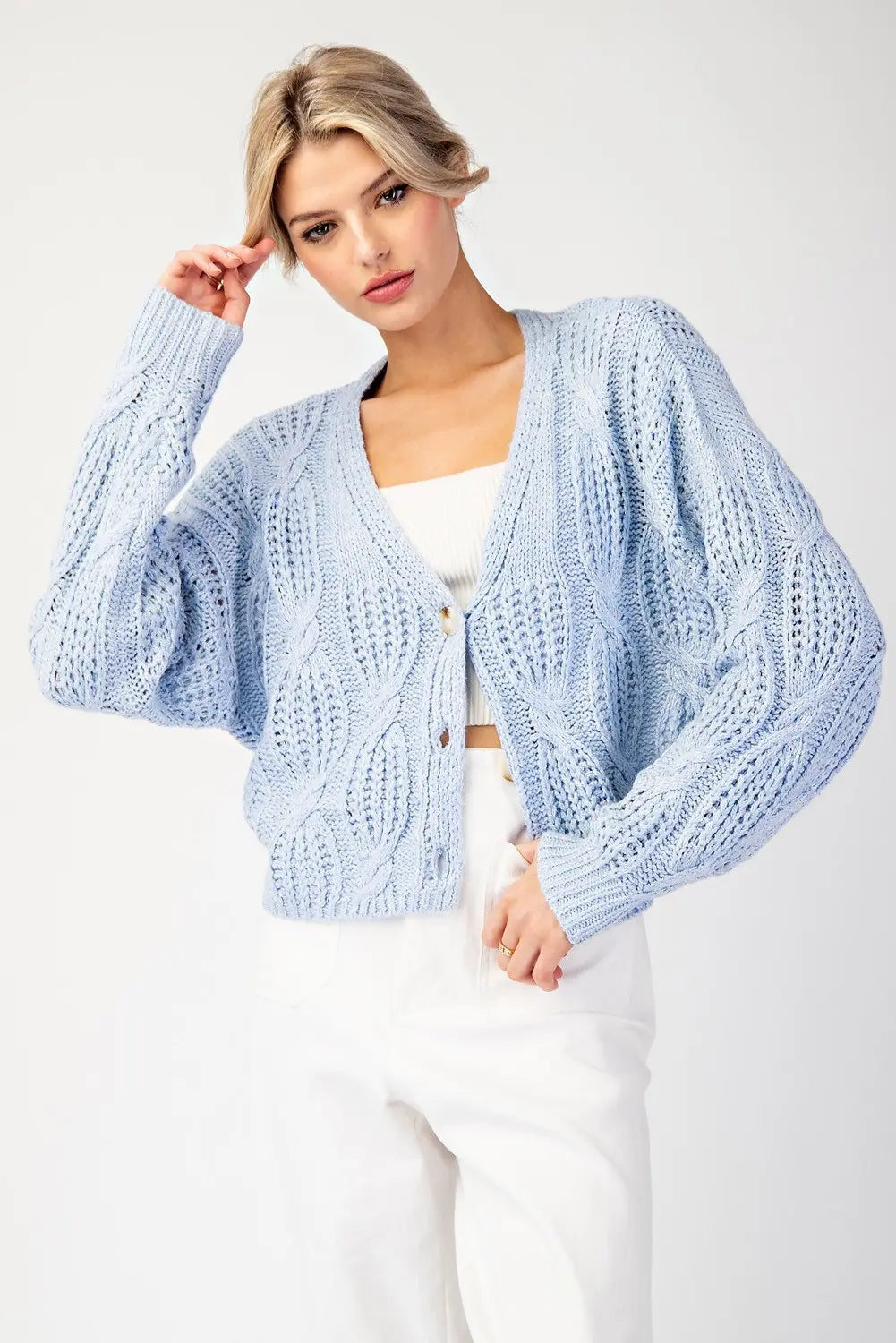 BUTTON DOWN CROCHET CARDIGAN
