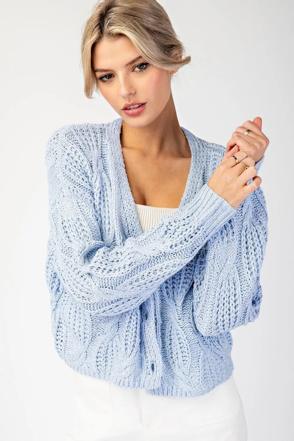 BUTTON DOWN CROCHET CARDIGAN