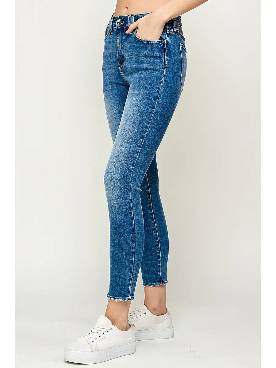 Medium Wash - Mid Rise Skinny Jeans