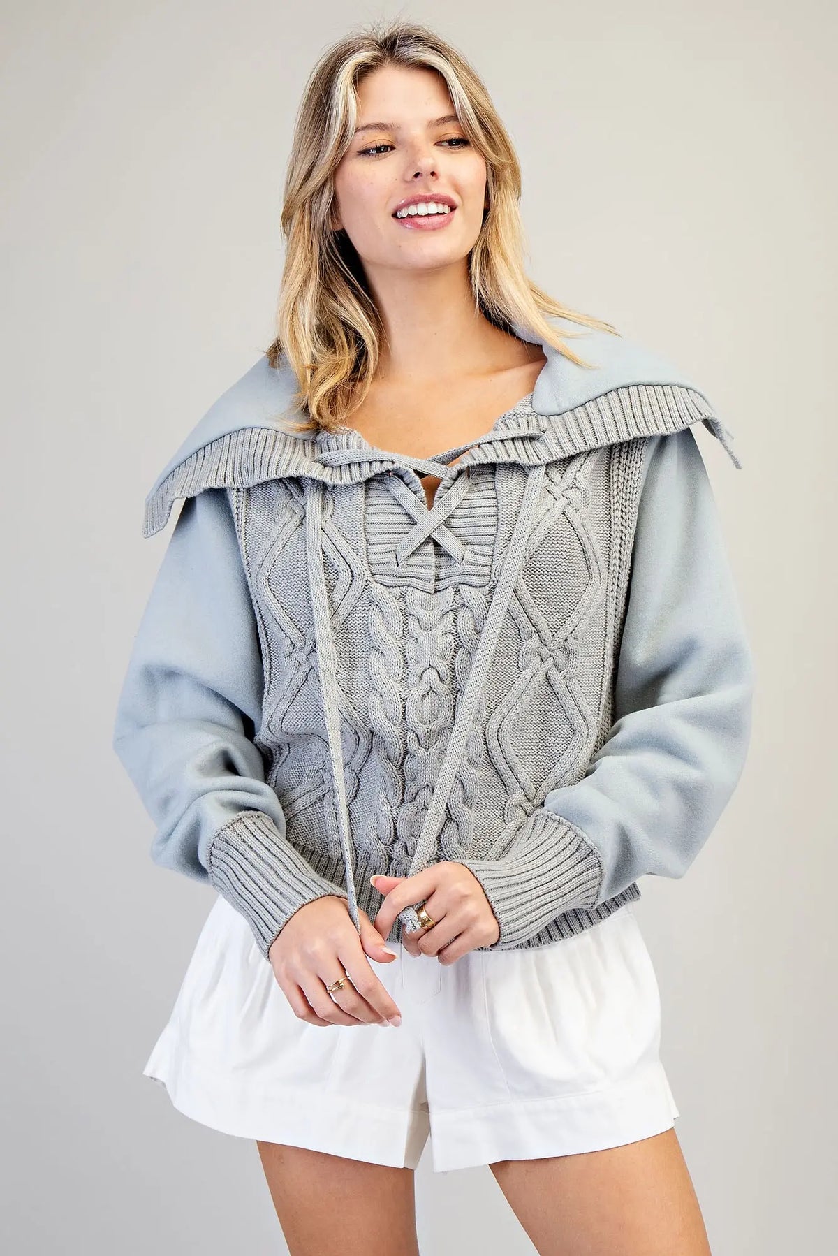 Sailor Cropped Sweater Top