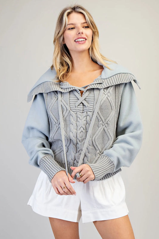 Sailor Cropped Sweater Top