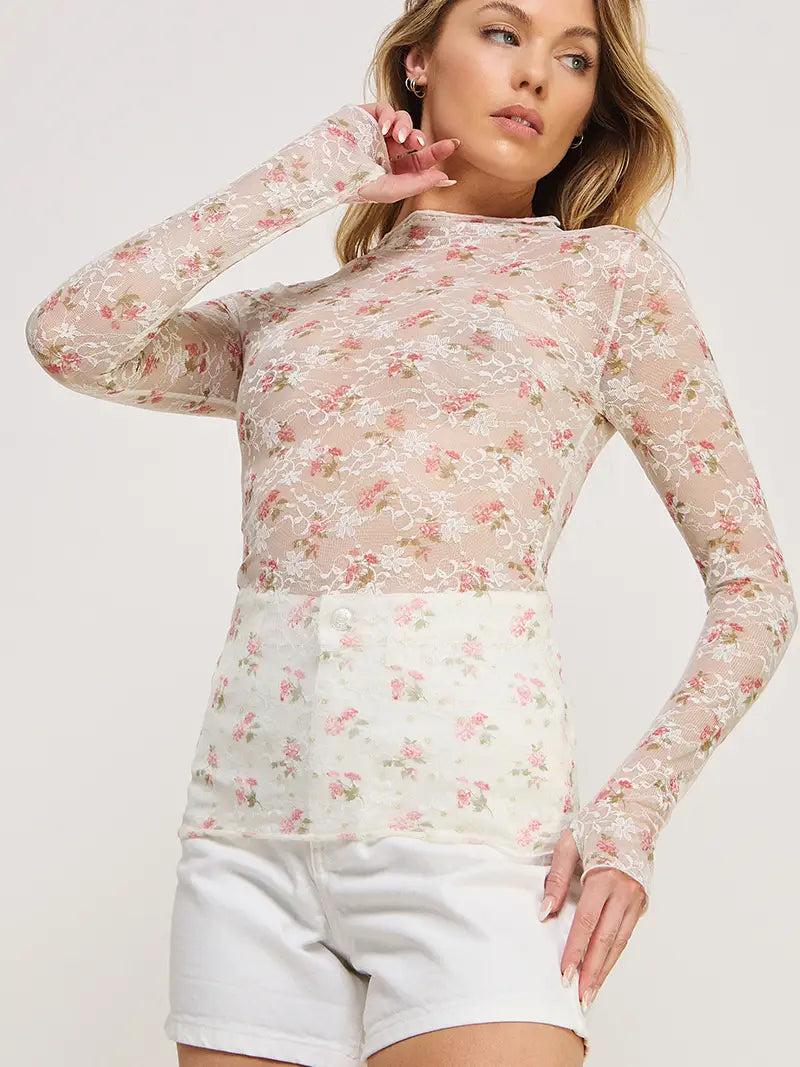 Dreamlight Floral Mesh Top