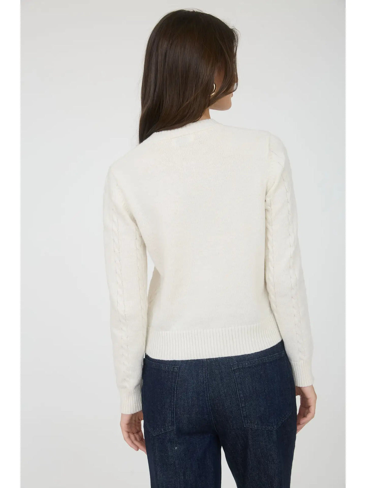 Horse Embroidery Cable Knit Cardigan