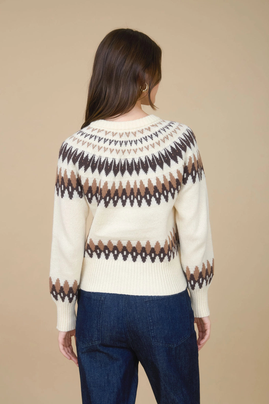 Multicolor Fair Isle Button Down Knit Cardigan