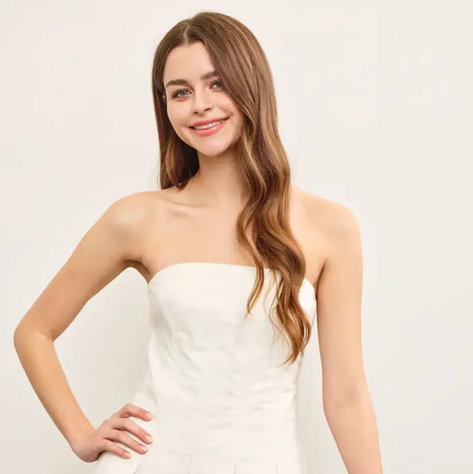 sculpted white dress strapless