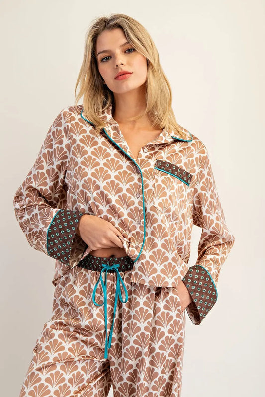 Lounge Set brown printed