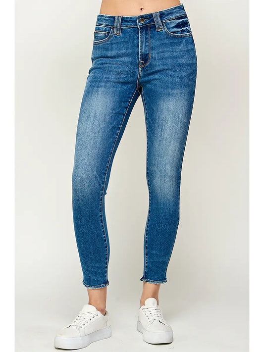 Medium Wash - Mid Rise Skinny Jeans