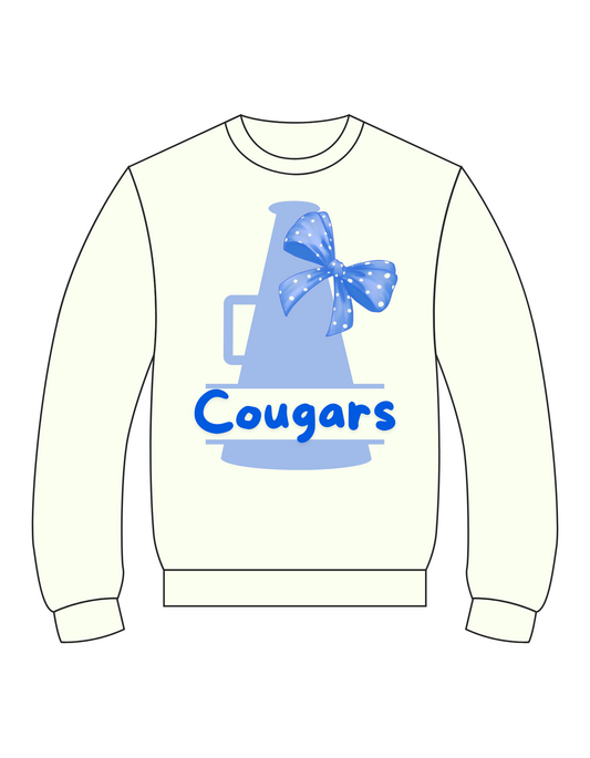 white cougars megaphone sweatshirt