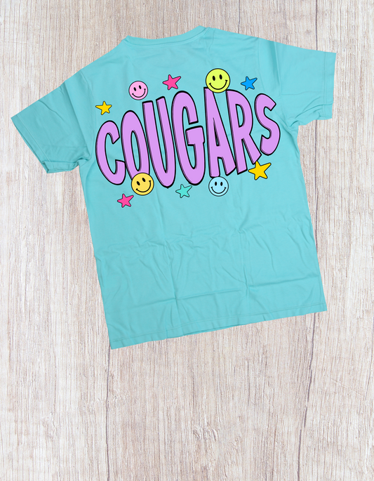 smiley face cougar tshirt