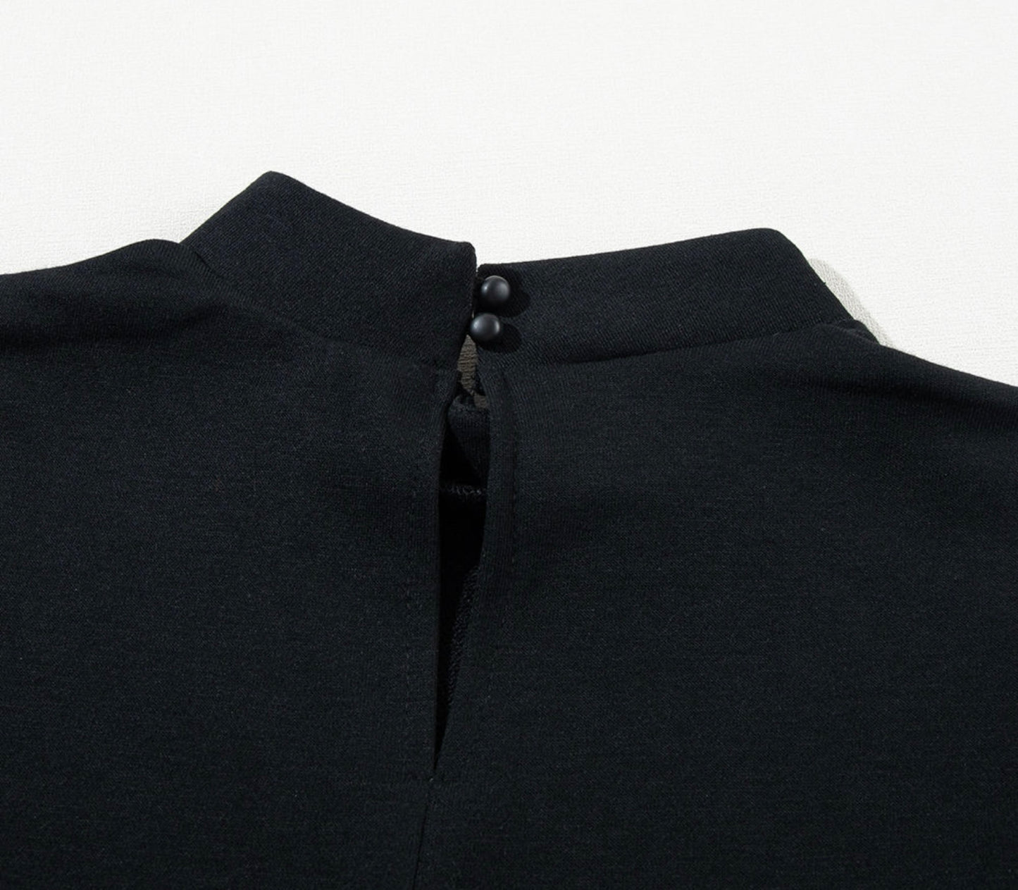 Black Flutter Sleeve Crew Neck Shift Dress