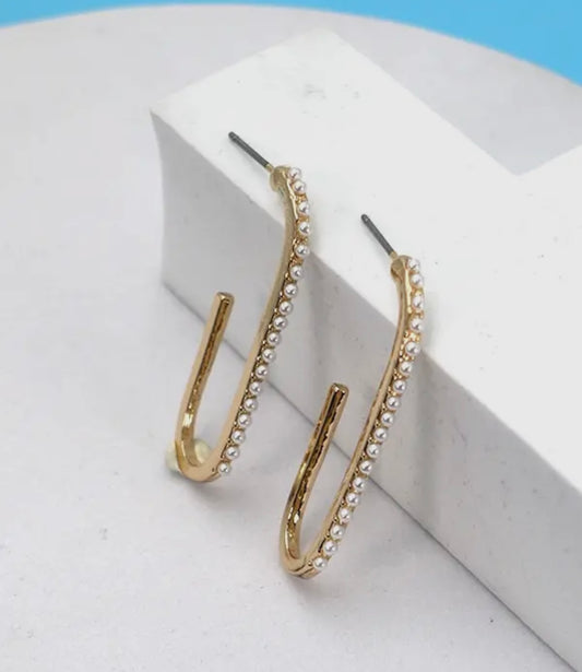 Pearl Huggie earrings