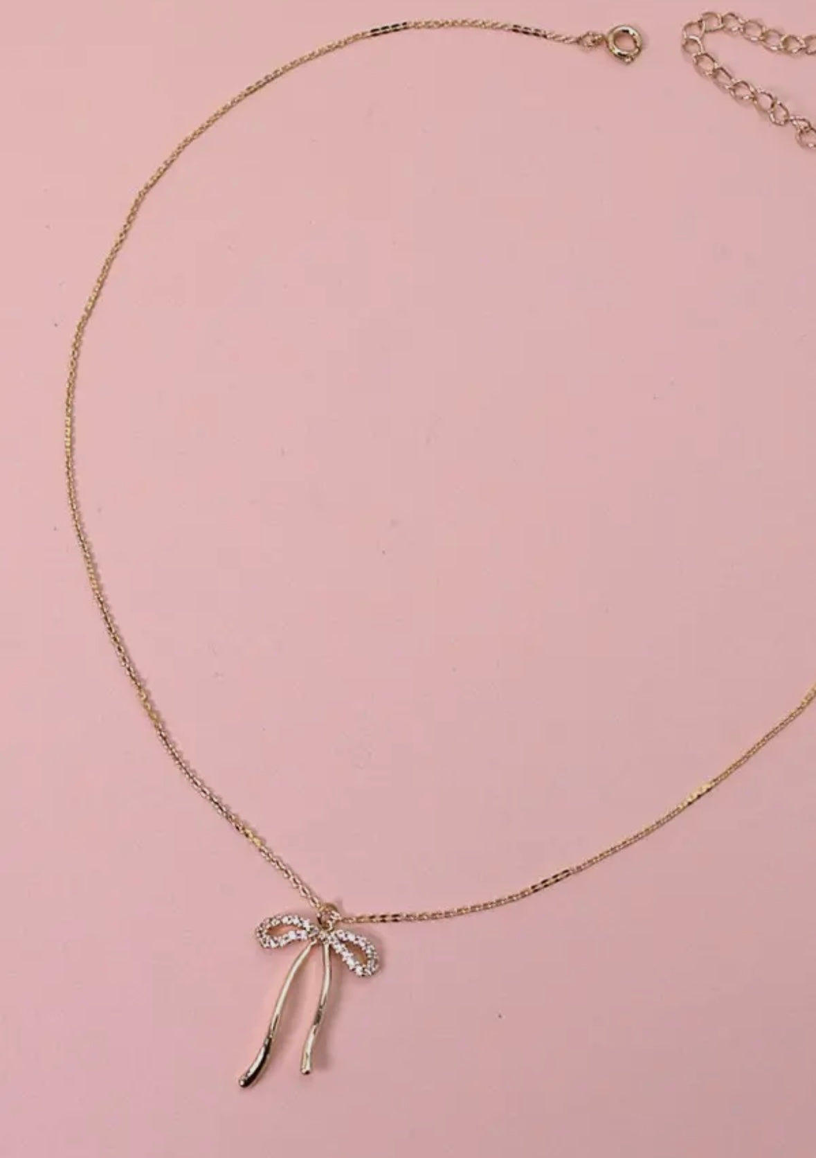 Rhinestone bow necklace