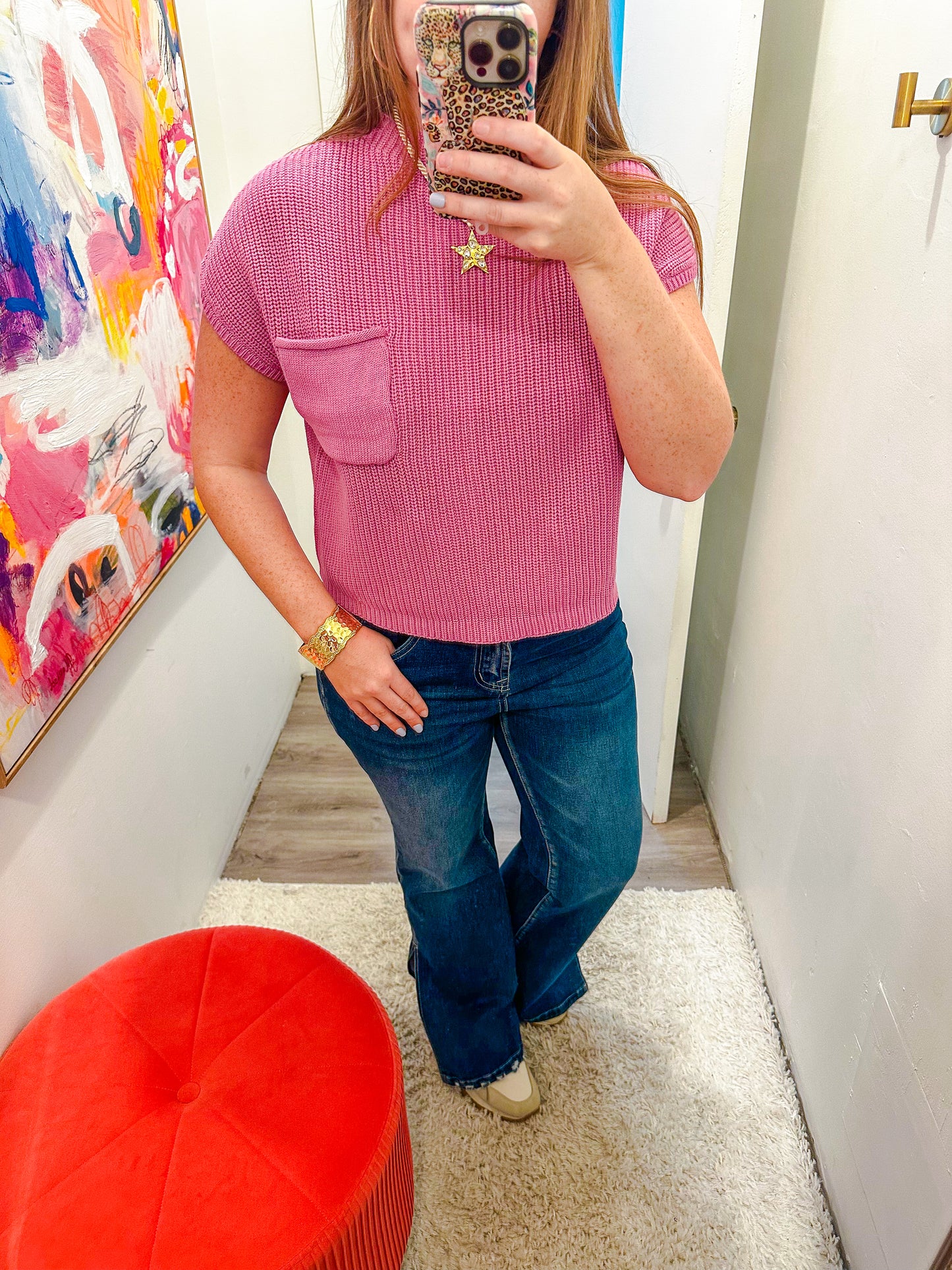 pocket sweater top