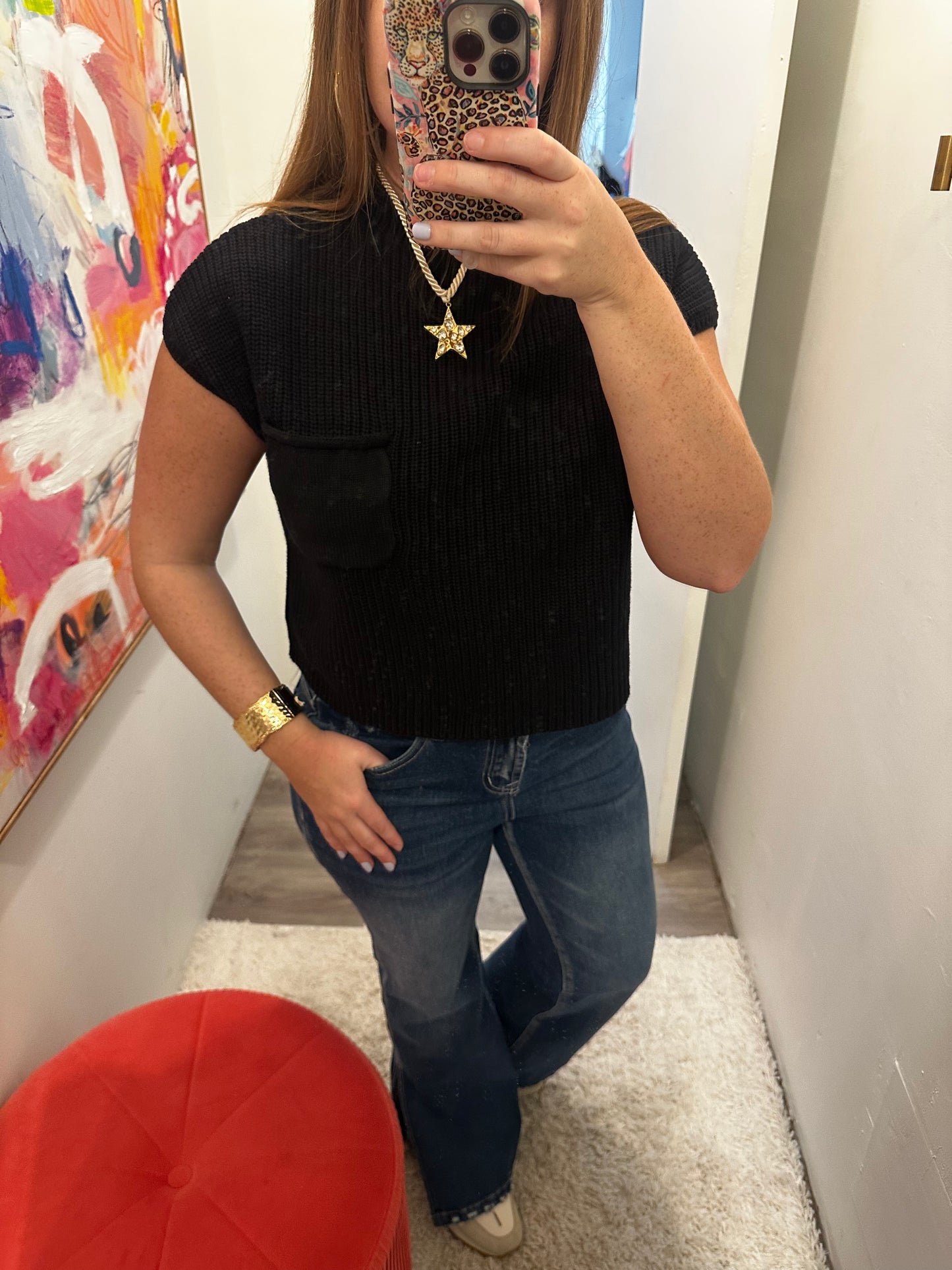pocket sweater top