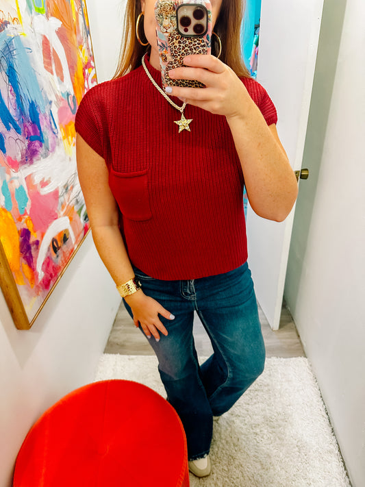 pocket sweater top