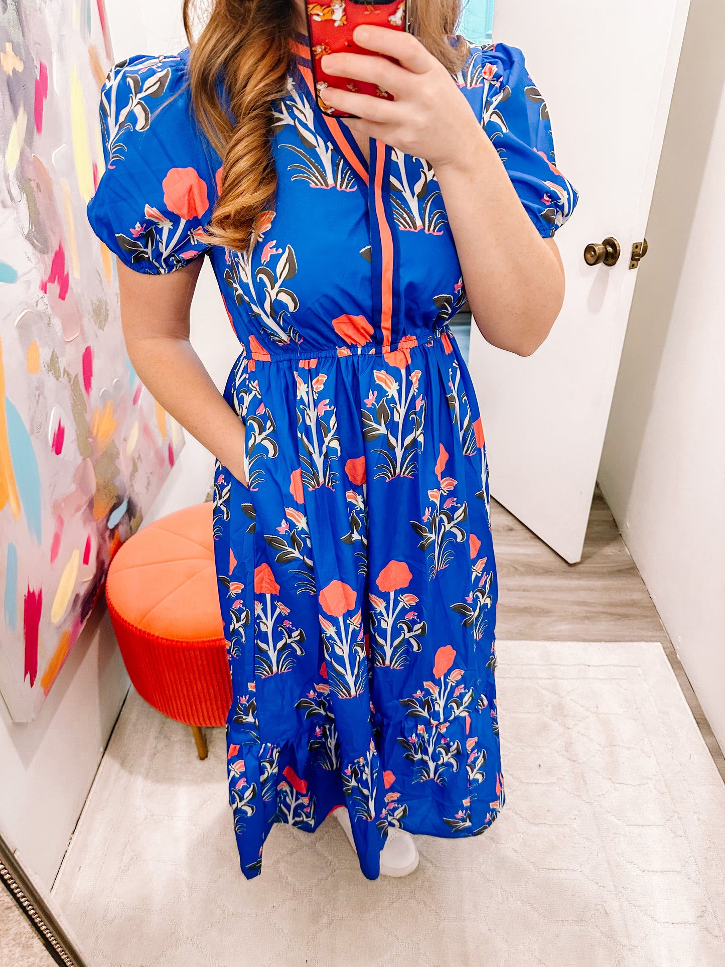 blue floral maxi dress