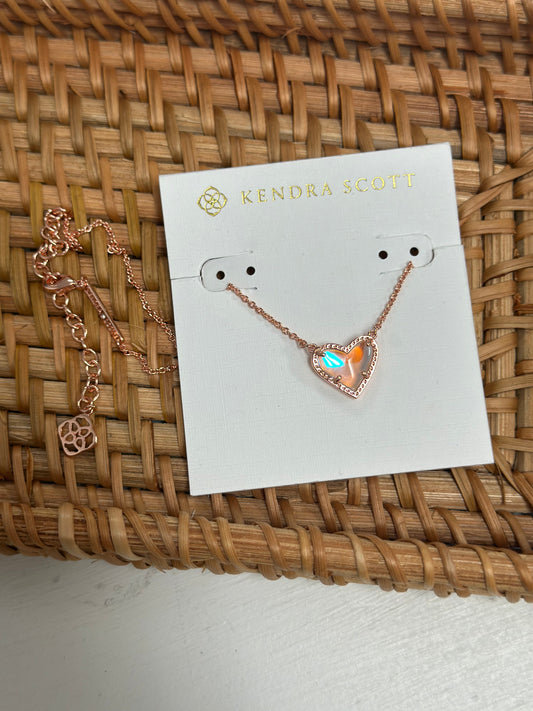 Kendra Scott rose gold heart necklace