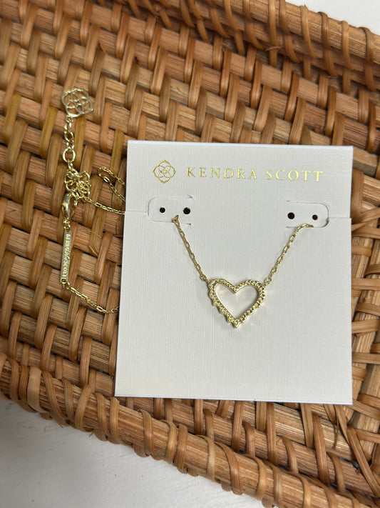 Kendra Scott gold heart necklace