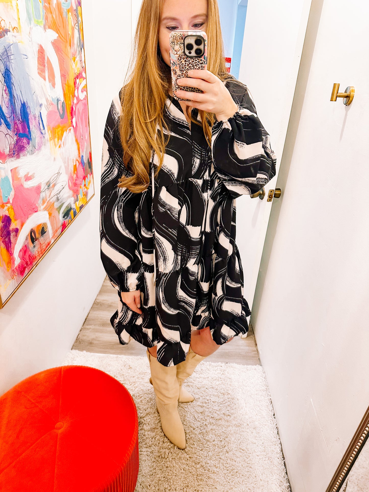 abstract flow dress