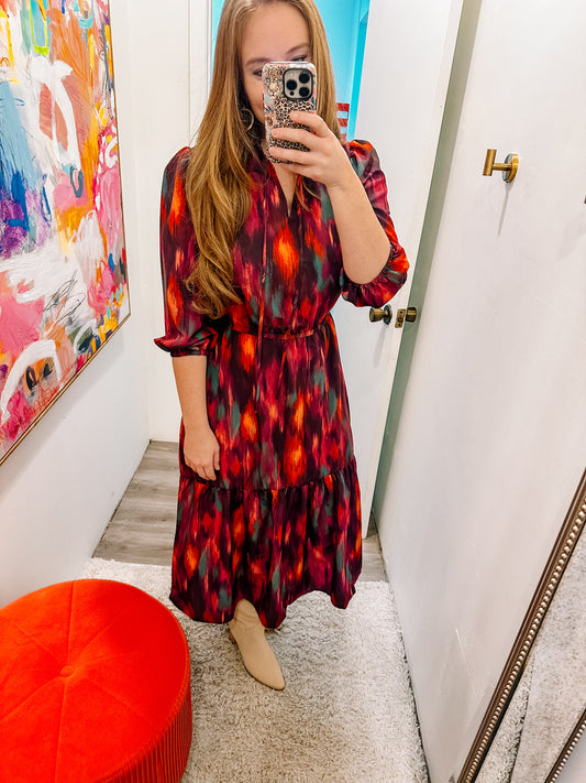 brushstroke maxi dress