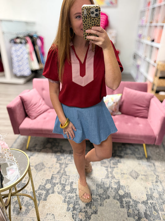 maroon jodifl top