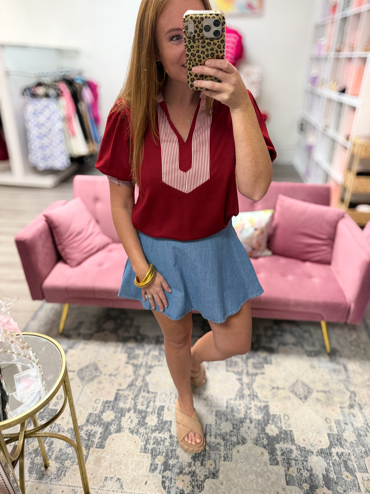 denim skort