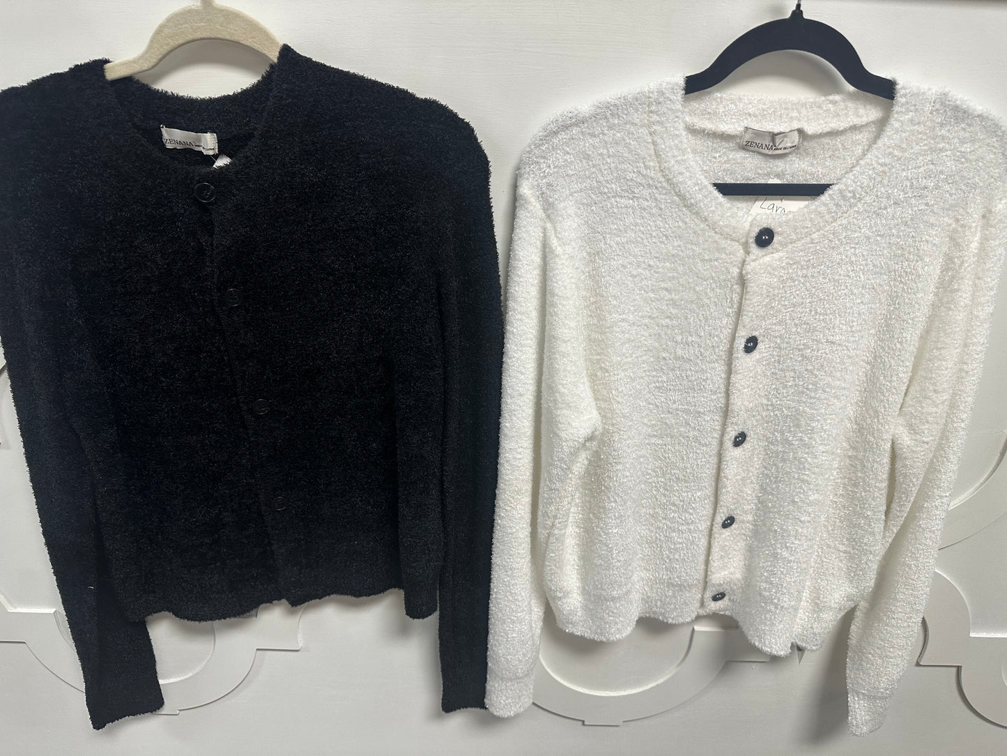 fuzzy cardigan