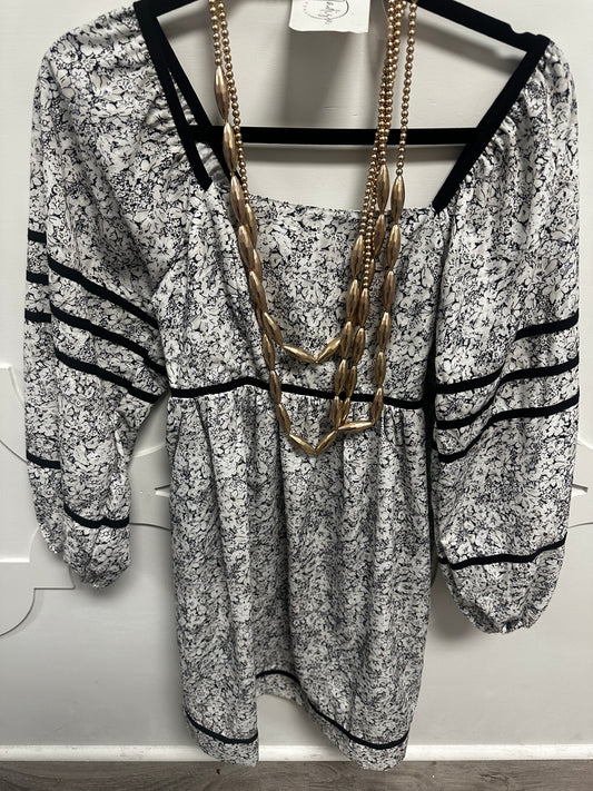 black and white twall print dress