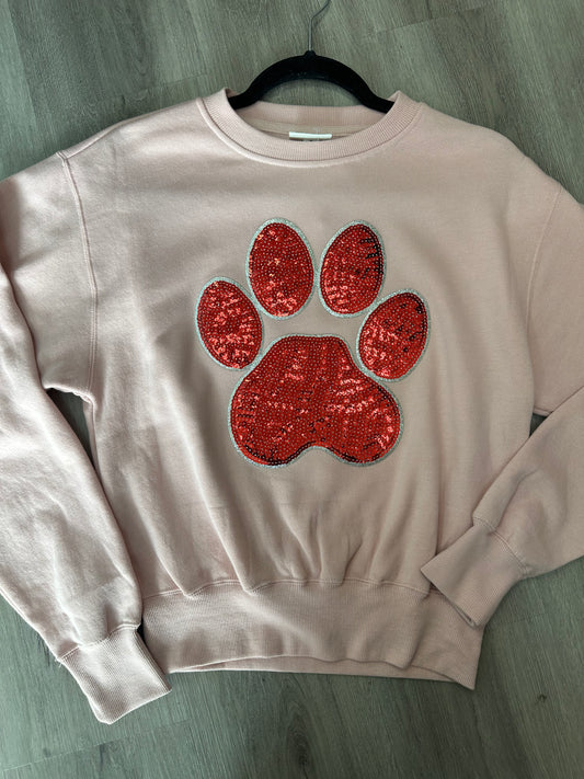 Pink Paw Patch Sweatshirt