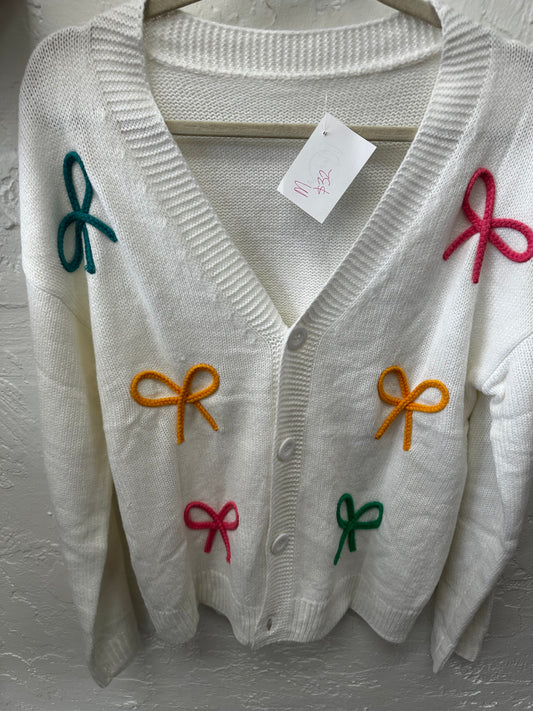 Colorful Bow Cardigan