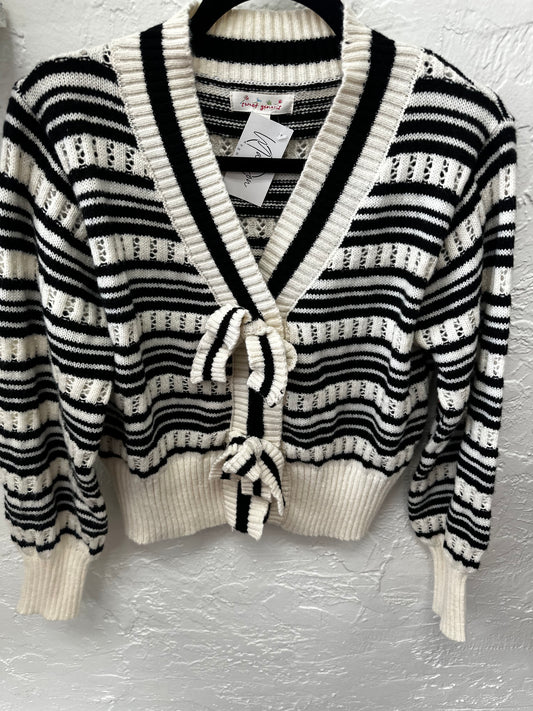 Black and White Striped Sweater