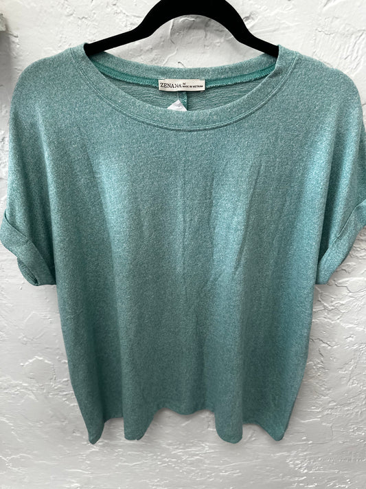 Green Short Sleeve Top