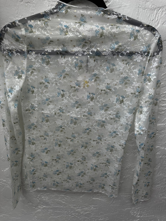 Blue and Green Sheer Floral Undershirt
